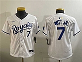 Youth Kansas City Royals #7 Bobby Witt Jr. White 2024 Home Limited Stitched Jersey,baseball caps,new era cap wholesale,wholesale hats
